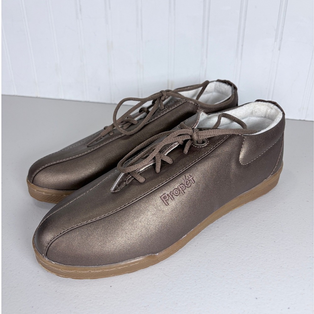 Propet Tour Walker Bronze Metallic‎ Leather Walking Shoes Womens 7.5 Wide